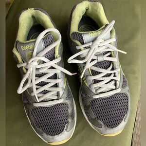 Reebok Gray & Lime Green Athletic Sneakers